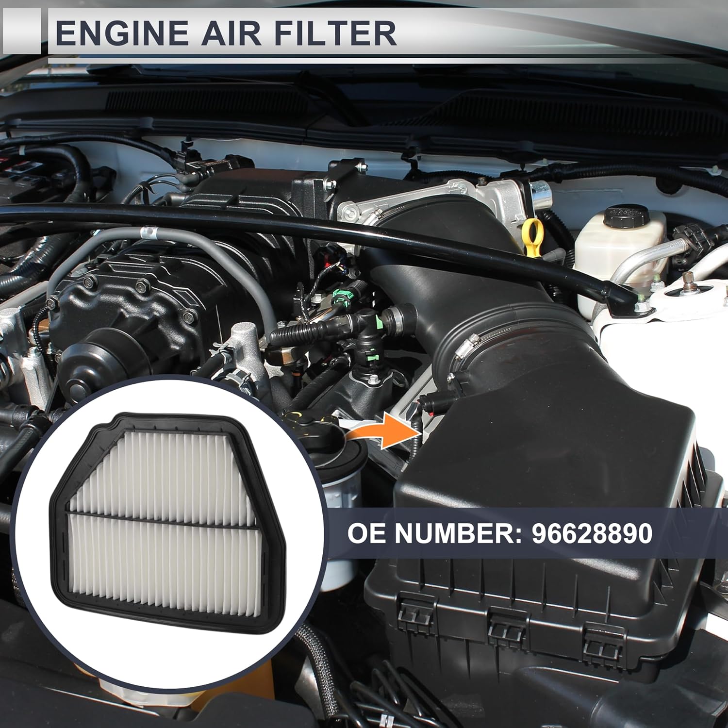 Car Engine Air Filter No.96628890/22745823 for CHEVROLET CAPTIVA Long Life Filter Air Cleaner Element 1 Pcs