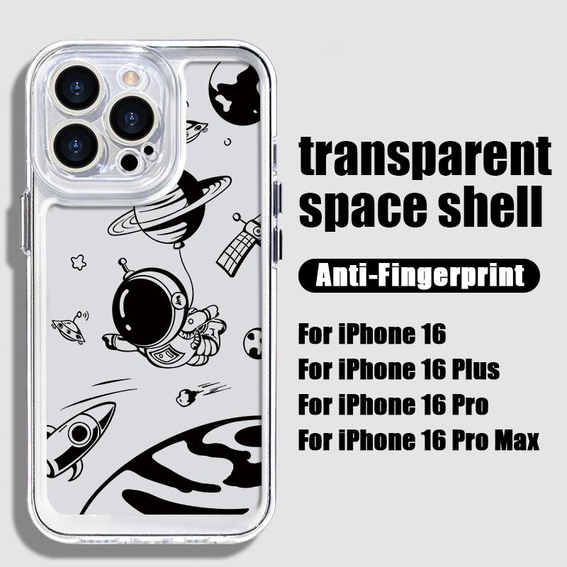 Aircraft Route Print Soft Silicone Case For iPhone 16 Pro Max 15 Pro 14 Plus 13 12 11 XS Astronaut Planet Shockproof Clear Phone Cover