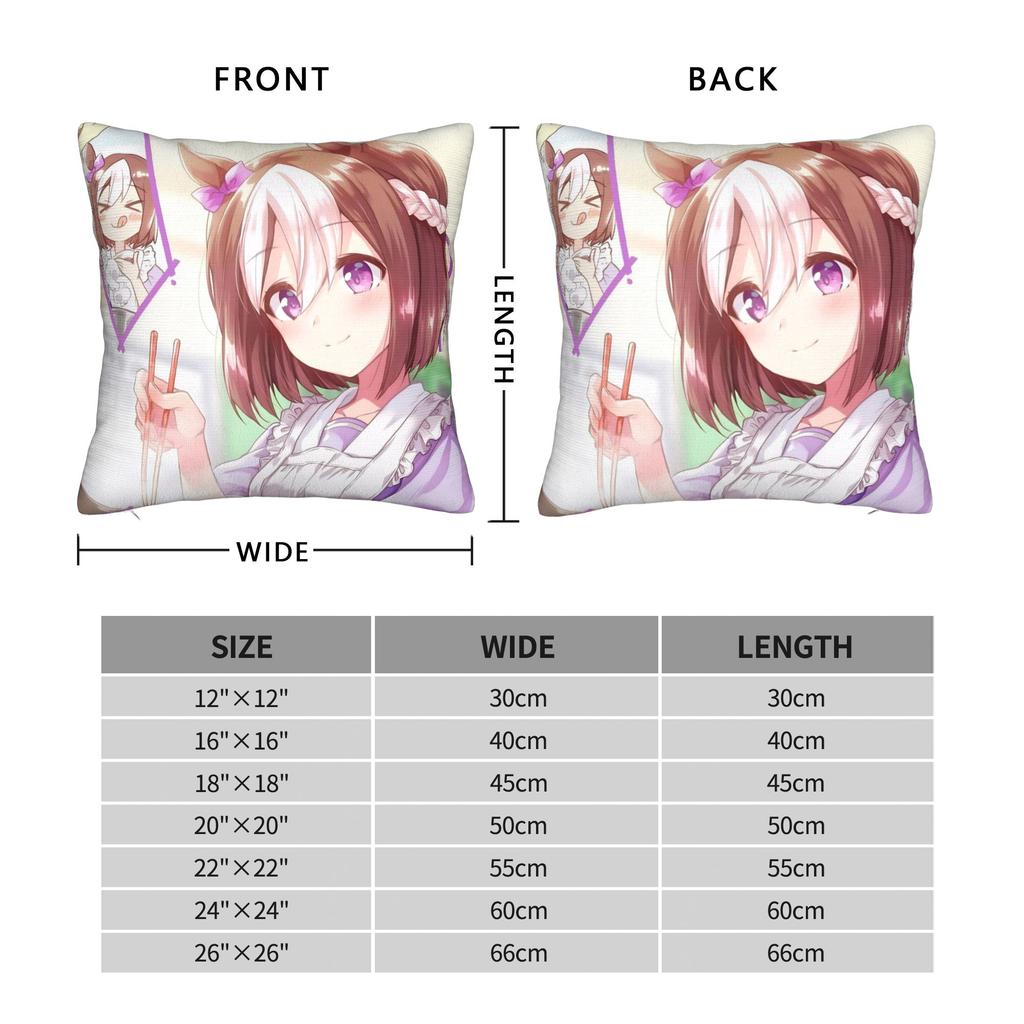 Umamusume Pretty Derby Cartoon Pillowcase Soft Polyester Cushion Cover Decoration Pillow Case Cover Home Square 40X40Cm