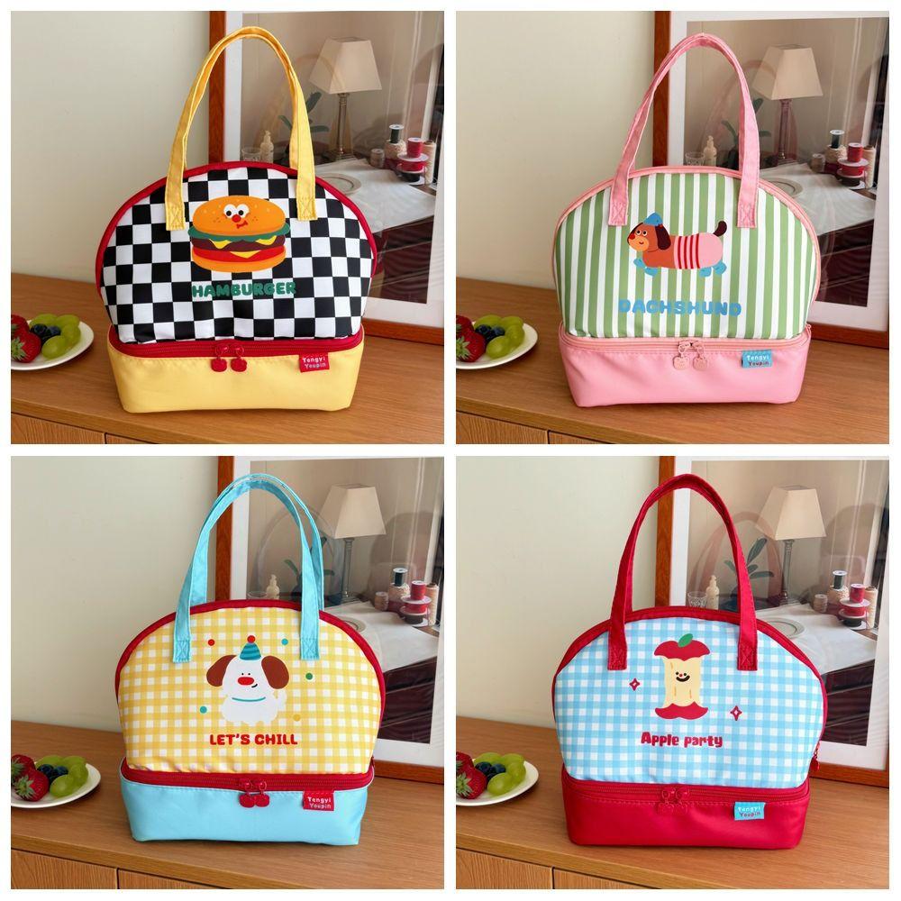 Large Capacity Korean Style Handbag Lightweight Small Tote Bag Cartoon Cat Lunch Bag Makeup Bag