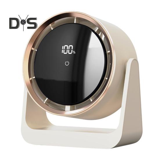 Elektrischer Mini-Tischventilator, LED-Digitalanzeige, 5 Geschwindigkeiten einstellbar, leise, für Zuhause, Büro, Reisen, über USB wiederaufladbar, tragbar, persönlicher Kühlventilator für den Sommer