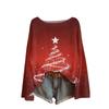 Ladies' Fashionable Casual Long Sleeved Christmas Printed Round Neck Knitted Yarn
