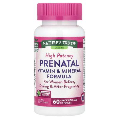 High Potency Prenatal Vitamin & Mineral Formula, 60 Quick Release Capsules