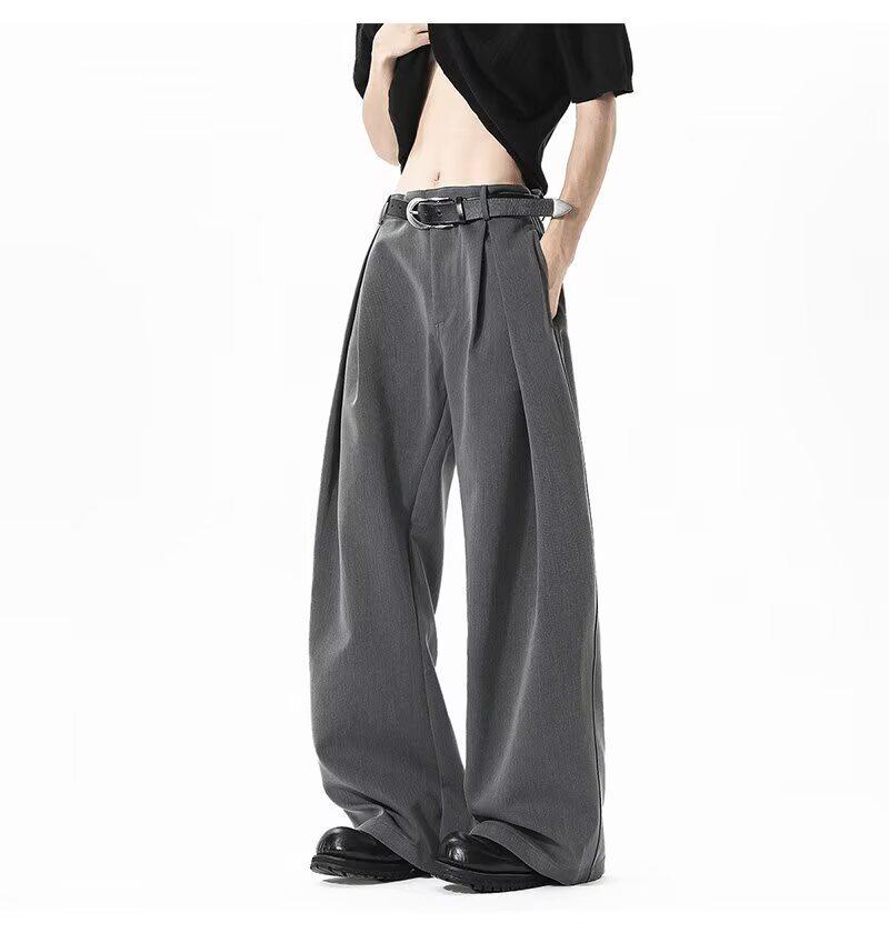 Unisex Retro Redőzött Széles Szárú Laza Nadrág