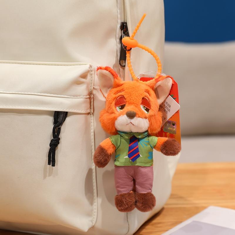 Disney Zootopia Plush Pendant Toy Nick Wilde Judith Laverne Hopps Plush Doll Keychain Couple Charm Birthday Christmas Gift A