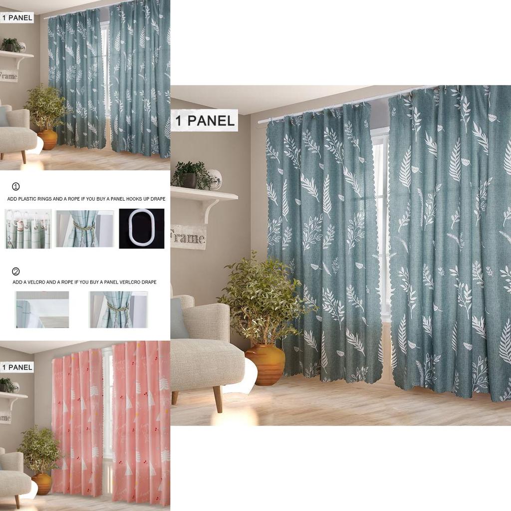 Elegant Nordic Style Sunshade Blackout Curtain With Durable Velcro Panel