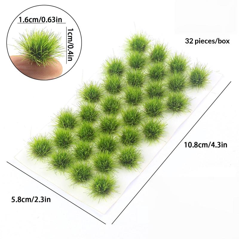 32/60Pcs Resin Static Scenery Ornament Static Grass Tuft Model Grass Tufts Terrain Model Kit Fake Moss Grass For Train Lands