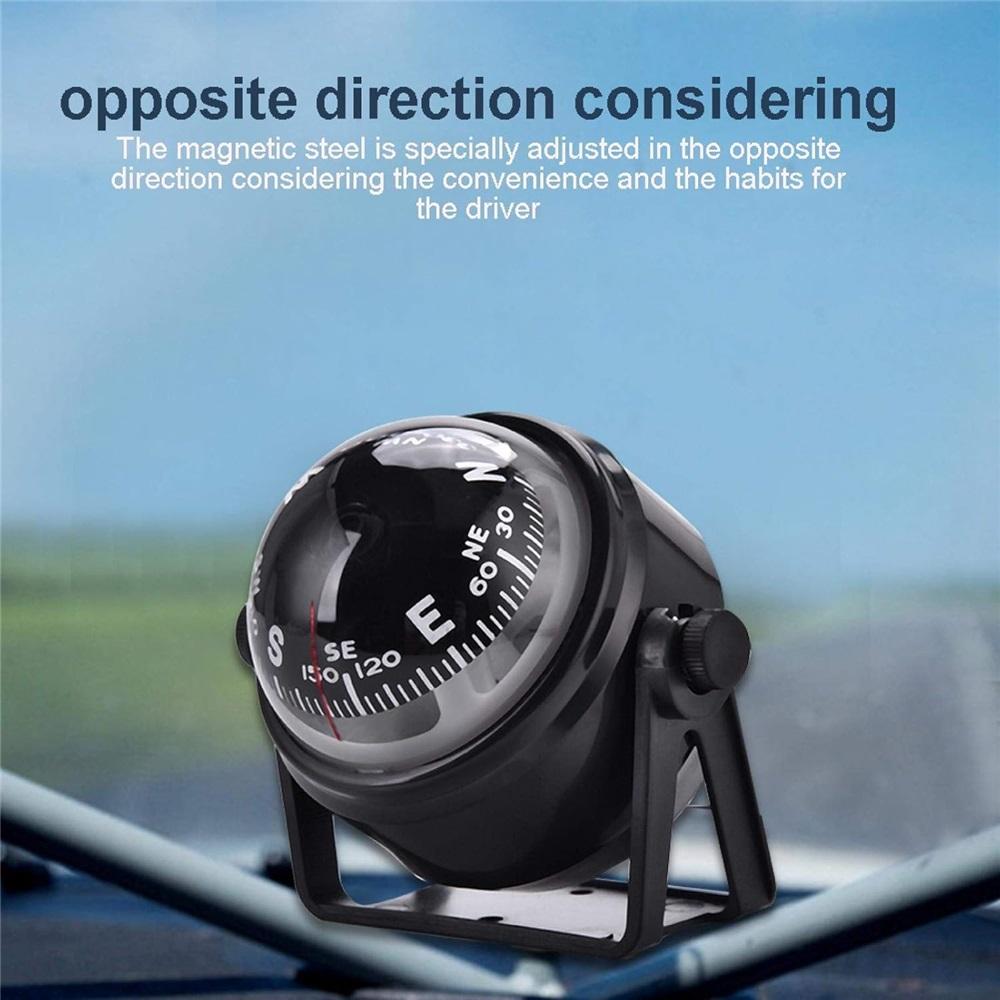  ABS Plastic Adjustable Boat Compass Dash Mount Electronic Navigation Marine Night Ball Compass For Boat, Truck, Caravan