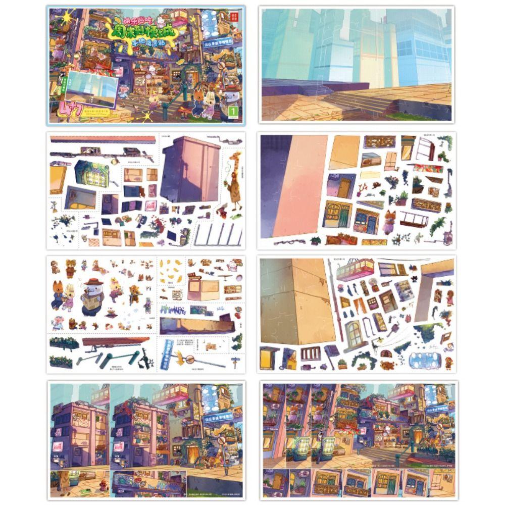 Weekend To City Series Miniature Landscape Sticker DIY Cabin Scene Sticker New Toy Game Sticker