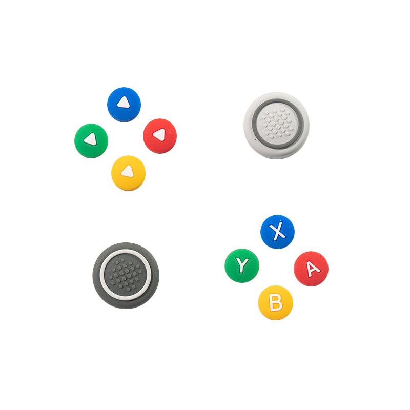 Switch Silicone Keycap - Directional Joystick Cap and Colored Button Sticker for Joy-Con