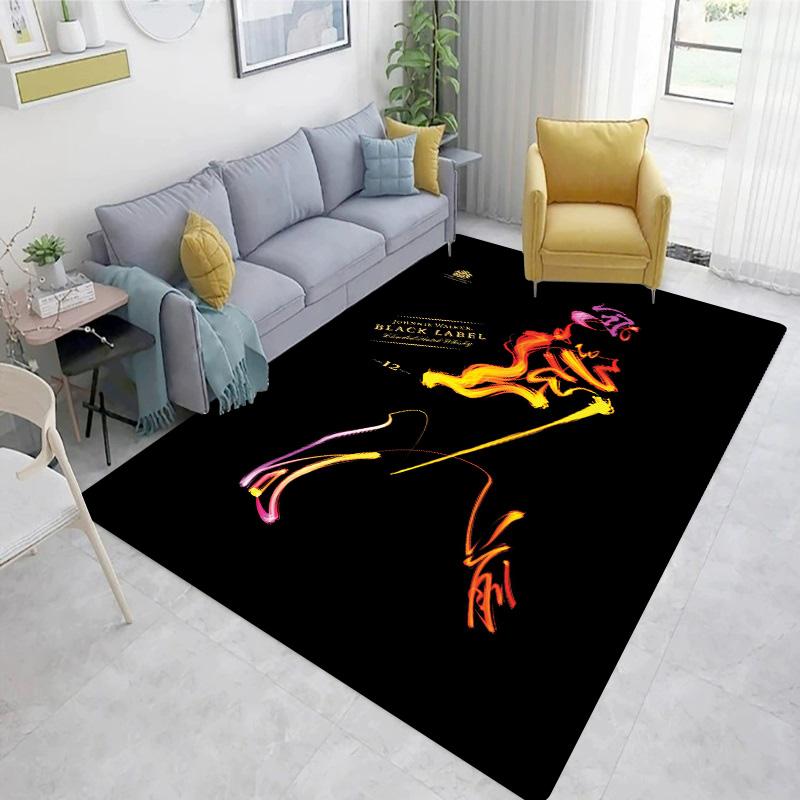 Whiskey J-Johnnie Walker Logo Carpet Floor Mat - Sofa Wine Cabinet Bathroom Decoration Area Rug Gift