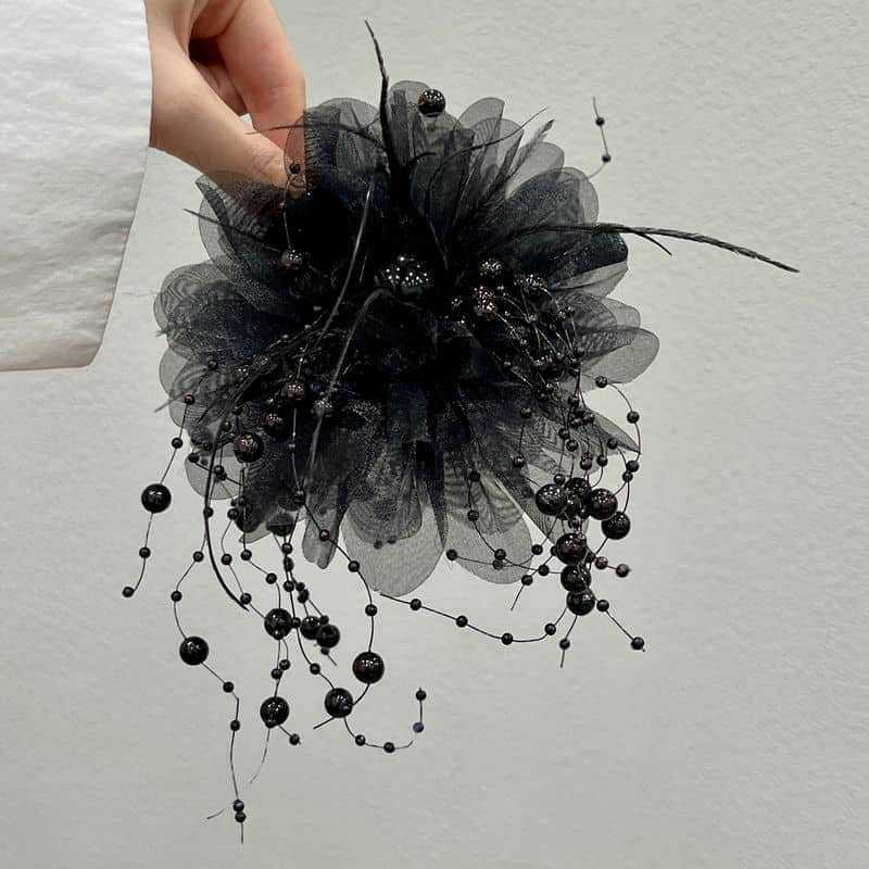 

Пион Цветок Бисельная Кисточка Зажим Заколка-краб для волос на затылок Элегантная заколка для волос для женщин Модные головные уборы Аксессуары