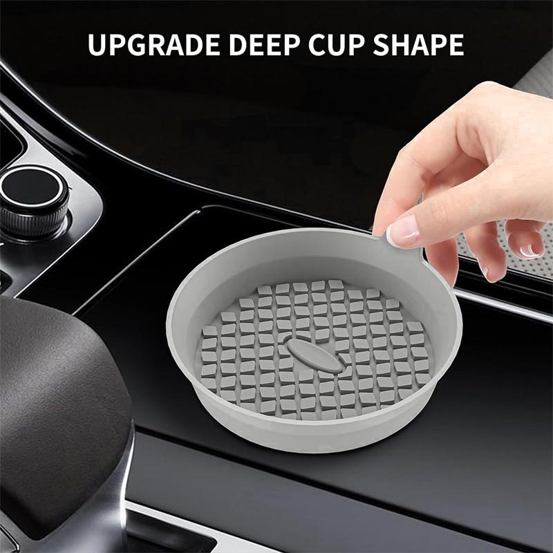 SEAMETAL 2Pcs Car Cup Coasters Non-Slip Silicone Cup Cushion Waterproof Washable Vehicle Coaster Auto Drink Holder Bottom Mat