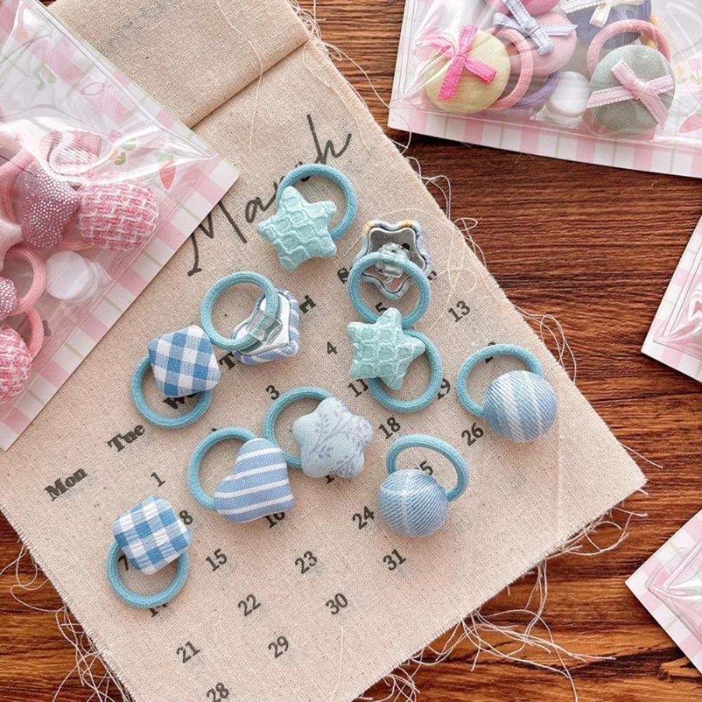 5/10 Stück Kinder Kleine Gummibänder Herz Schleife Mini Mädchen Haarseile Bänder Baby Mädchen Süße Haarbänder Kopfschmuck