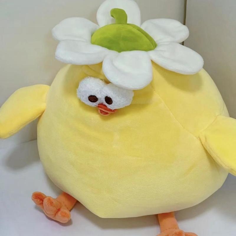 Peluche de pollo con flores, 26/30/40 cm, suave y peludo, ideal para decorar el hogar, el mejor regalo de Navidad para novias.