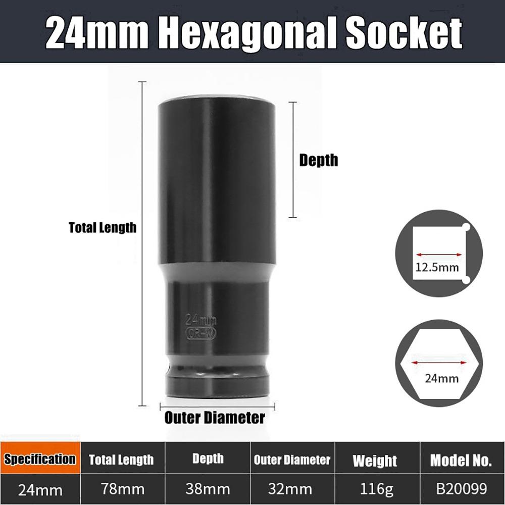 1Pcs 9-32mm Impact Wrench Drive Socket Electric Hex Standard Socket Head Adapter  Tire Removal Tool