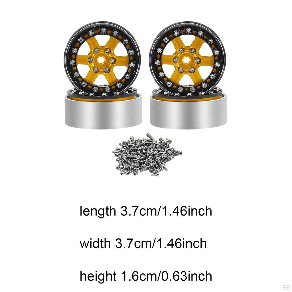 4 Pieces 1/18 1/24 RC Crawler Wheel Rims Accessories Easy to Install Direct Replaces Professional