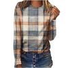 Plaid Striped Retro Women T-Shirts Spring Autumn Long Sleeve Comfort Street 3D Print Female Tee 3XL Plus Size Casual Tops