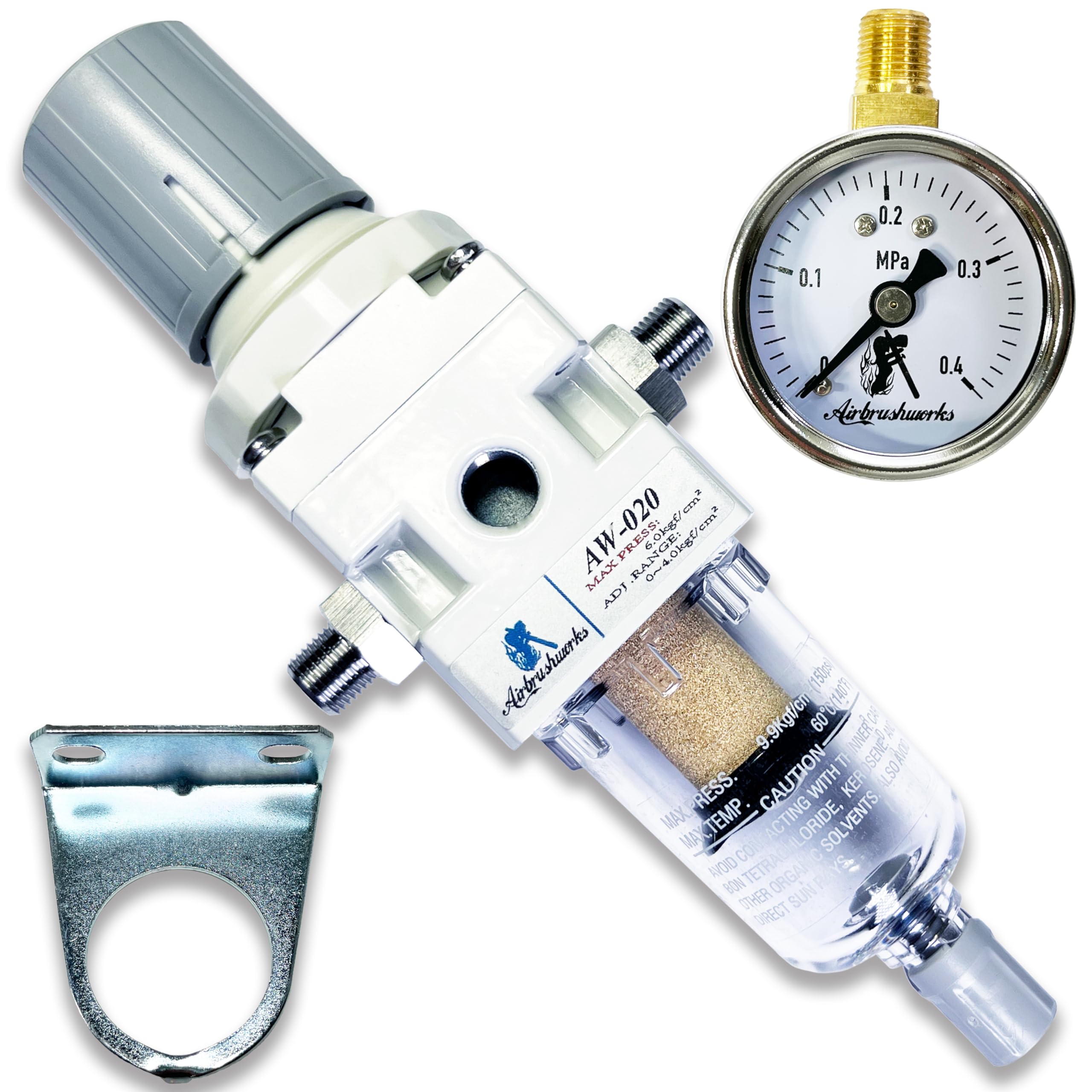 

Air regulator for airbrush Filter regulator Water separator Compressor pressure adjustment Water countermeasures [Airbrush Works] AW-020