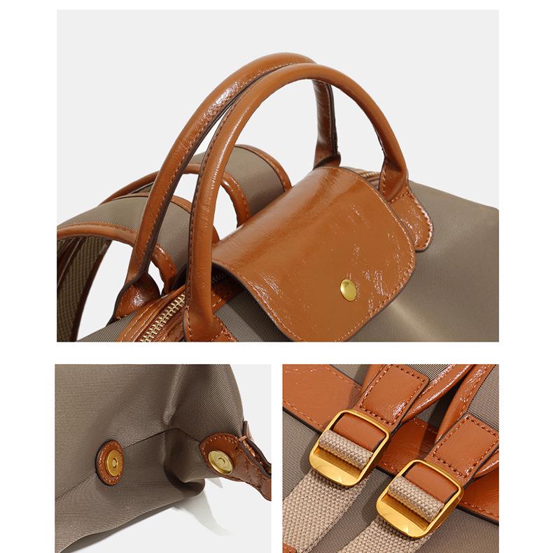 Stylish Women's Lightweight Nylon Commuter Backpack: Travel, School, Business, Large Capacity, Colorblock, Waterproof