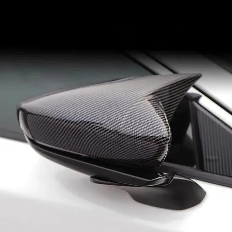 For Mazda CX30 CX-30 - Car Sticker Rearview Side Mirror Cover Wing Cap Exterior Door Rear View Case Trim Carbon Fiber