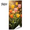 Realistic Flower Print Bin Art Floral Trash Can Stickers, Waterproof Self‑Adhesive Decals, Vintage Pattern Decor Weather Resistant Mailbox Adhesive