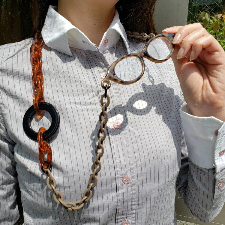 Limited time only points 5 times orders over 3980 yen free shipping. Italy-made Mabel loupe glass chain integrated necklace types made ITALY Glasses