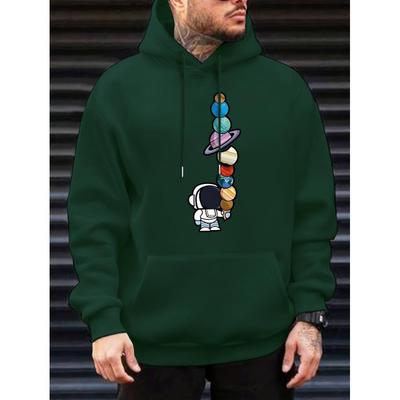 Moletom masculino com capuz, tingido com estilo vintage e com cordão ajustável, perfeito para ir ao café e para um visual retrô urbano.