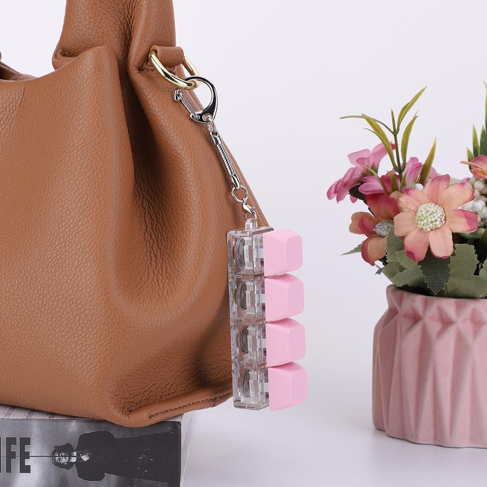 4 Keys Keyboard Fidget Toy Keychain Decompression Toys with LED Light Keyboard Clicker Toy DIY Button Stress Relief for Adult