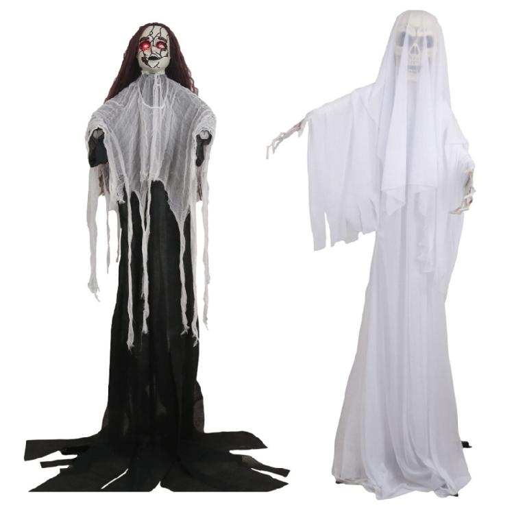 Furchteinflößende Sensenmänner Unheimlich Realistische Halloween Schädel Requisiten mit Sprachaktivierten Geräuschen Partydekorationen