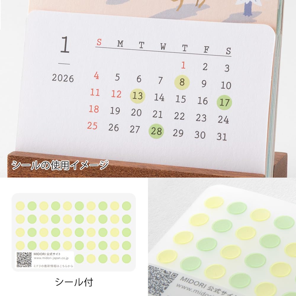 Midori 2026 Calendar, Desktop, Seasonal Calendar, Limited Edition, with Bookmark, Landscape Design, 31369006