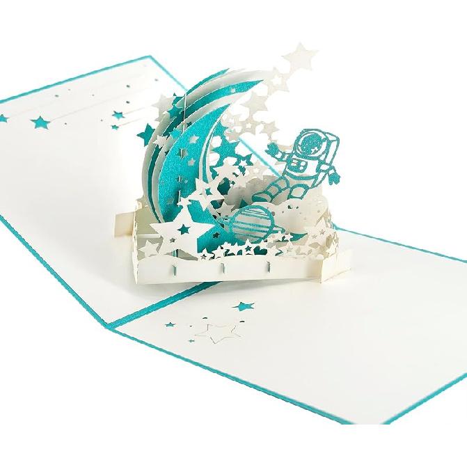 3D Pop Up Beacon Greeting Card, Pop-up Beacon,Moon,Star,Sailboat Birthday Cards For Kids&Adults,Party/Children’s Father Day