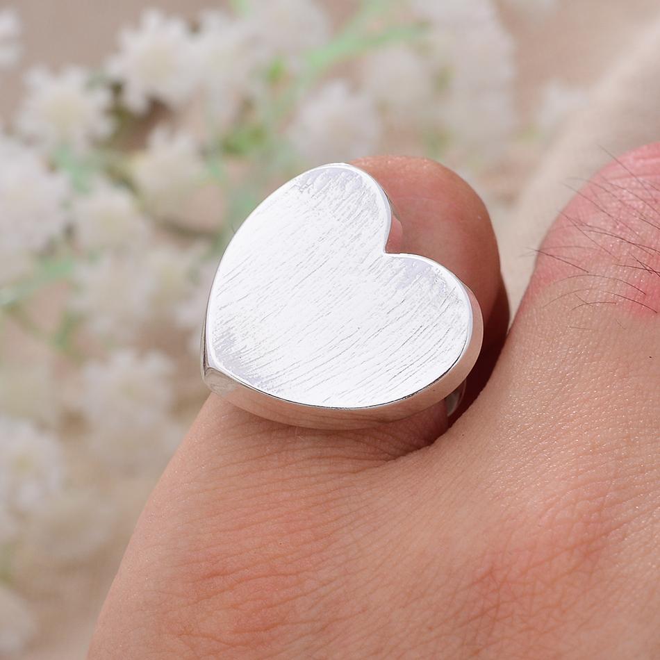 New Arrival Romantic Big Love Heart Platinum Plated Ladies Open Rings For Girlfriend Valentine's Day Gifts Never Fade