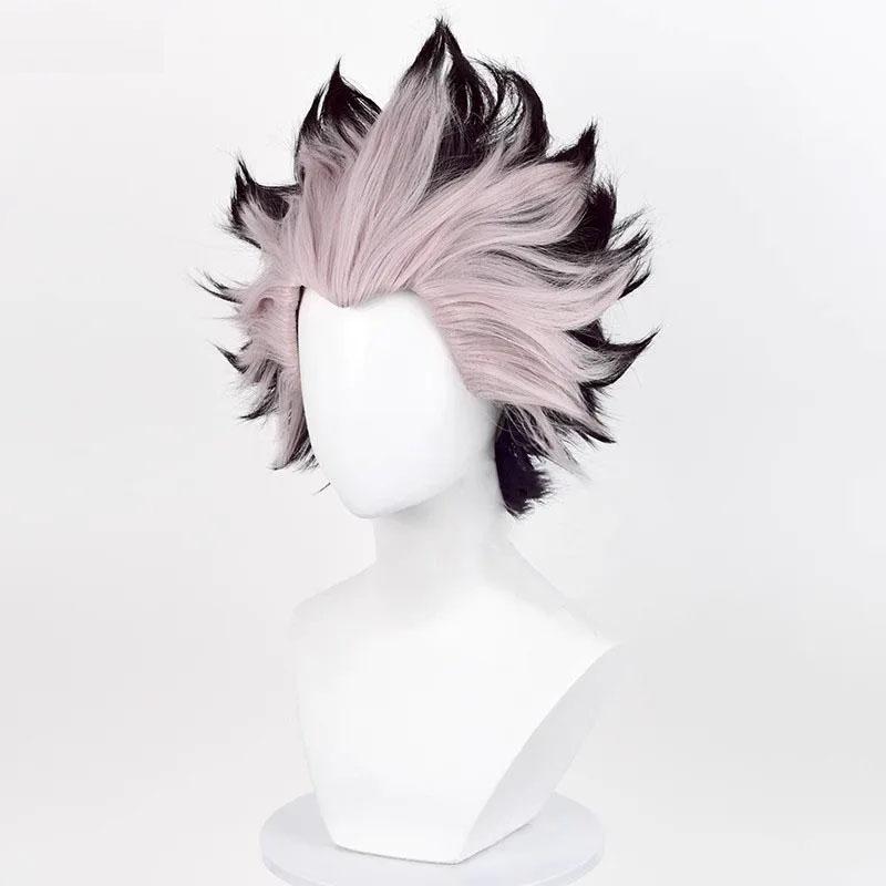 Perucă Cosplay Gen Narumi Roz Negru Mixt Perucă Scurtă Păr Sintetic Rezistent la Căldură Halloween Anime Peruci + Calotă pentru Perucă