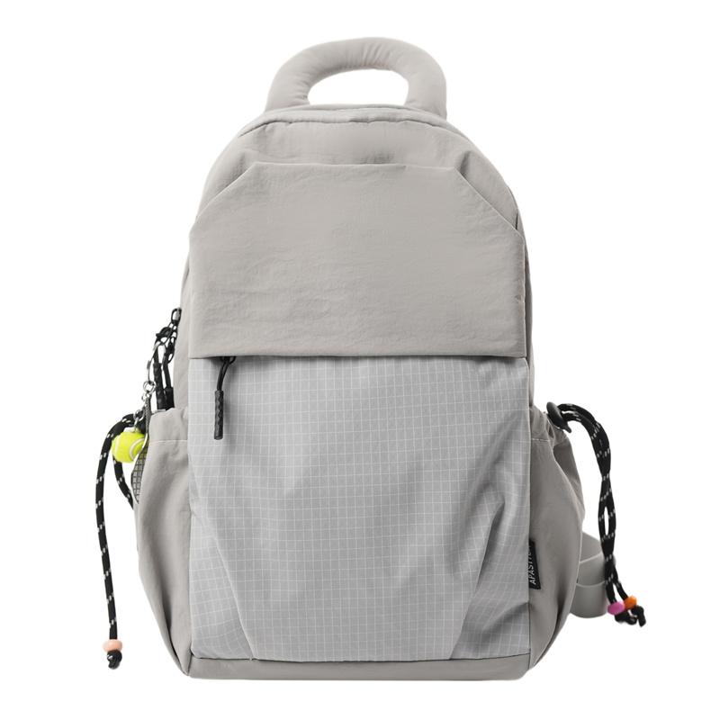 

Minimalist Nylon Backpack with Grid Design – Lightweight & Stylish Daily Use Bag for Students and Urban Explorers серый