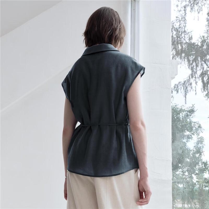 Giordano Women's Designer Short Sleeve Tie-Front Shirt