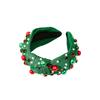 Rhinestone Pearl Santa Claus Headband for Women - Christmas Hair Accessory