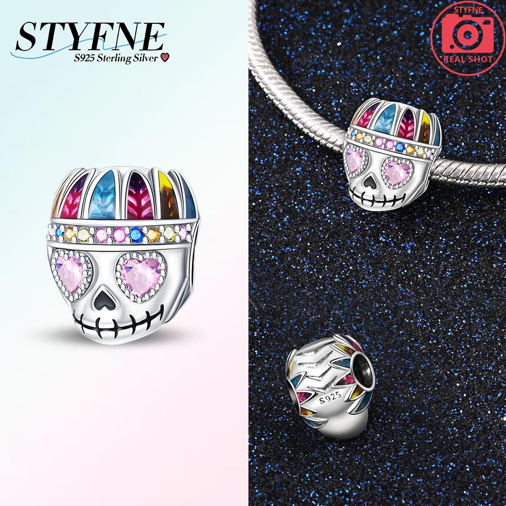 Halloween Skull Head Charm Bead Component Bead Component Compatible With Authentic Original Bracelet High Quality Fine Jewelry Do It Yourself Women