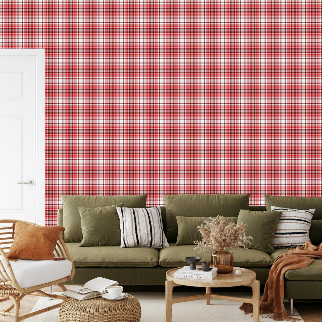 Red and coral checkered wallpaper, red background 50x1000