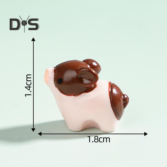 6 Pcs Mini Pig Figurine Resin Miniature Pig Ornament Planter Decor Cartoon Mini Pig Statue for Moss Micro Landscape Fairy Garden Accessories