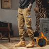 Pánské cargo kalhoty JAYSCE Multiple Pocket Winter Fleece Teplé vojenské kalhoty Pánské Outdoorové taktické kalhoty pro muže Cargo Y2k Kalhoty