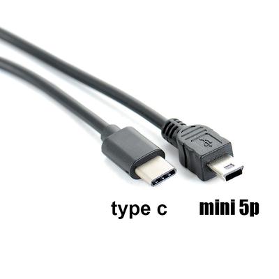 USB Type C 3.1 Male To Mini USB 5 Pin B 5p Male Plug Converter OTG Connector Adapter Lead Data Cable for Mobile Camera