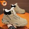 2025 Zimní teplé kozačky s kožešinou pro muže Plyšové kožené pracovní boty Pánské Skateboardové vysoké platformové ležérní tenisky Silná podrážka Ploché