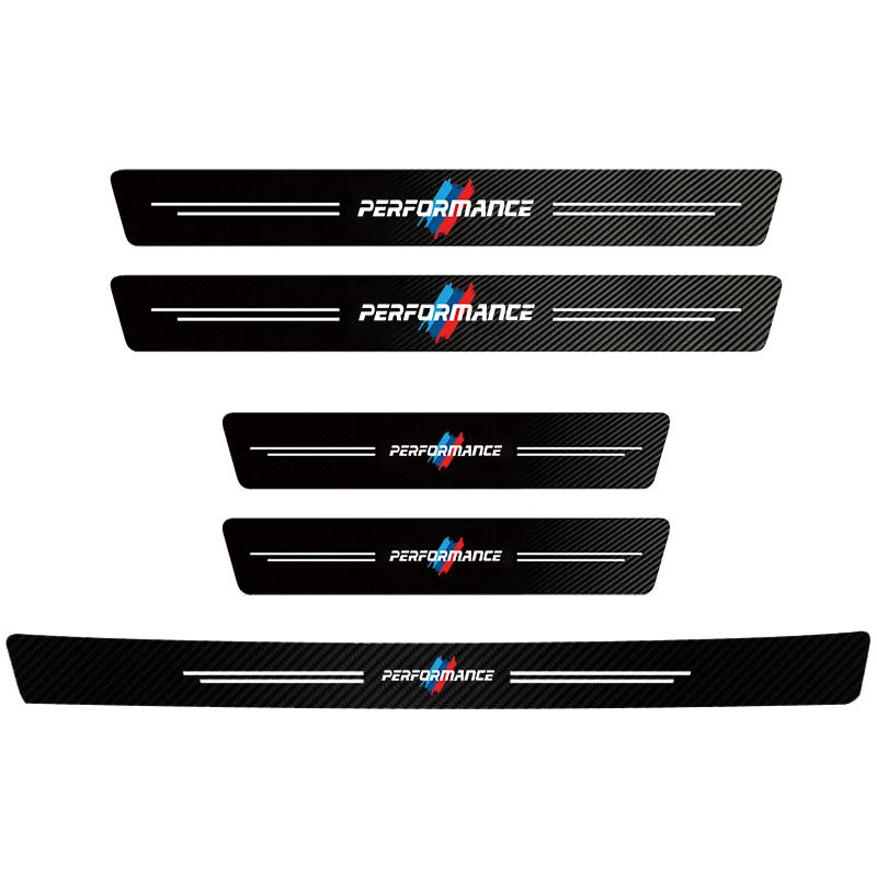 Universal 3D Carbon Fiber Car Door Sill Protector Stickers For BMW Performance E46 E90 F10 F30 X3 F20 E46 E60 E70 E39 E36 E87