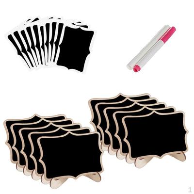 10 Wooden Blackboard Message Labels Wedding Party Table Chalkboard, Comes with Films + Pens