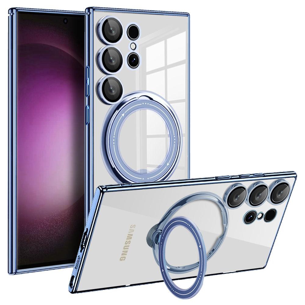 For Samsung Galaxy S24 Ultra Case Kickstand PC+TPU Magnetic Phone Cover