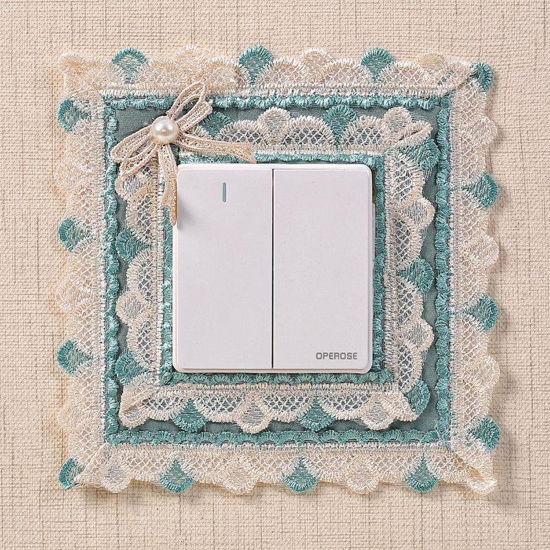 

Защитная накладка на выключатель от грязи, настенное украшение, уродливое кружево Lace clouds (green) single open 4