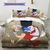 Ren & Stimpy  Pattern Bedding Quilt Set  Home Decoration  Gift (1 * duvet cover + 2 * pillowcase  without core)