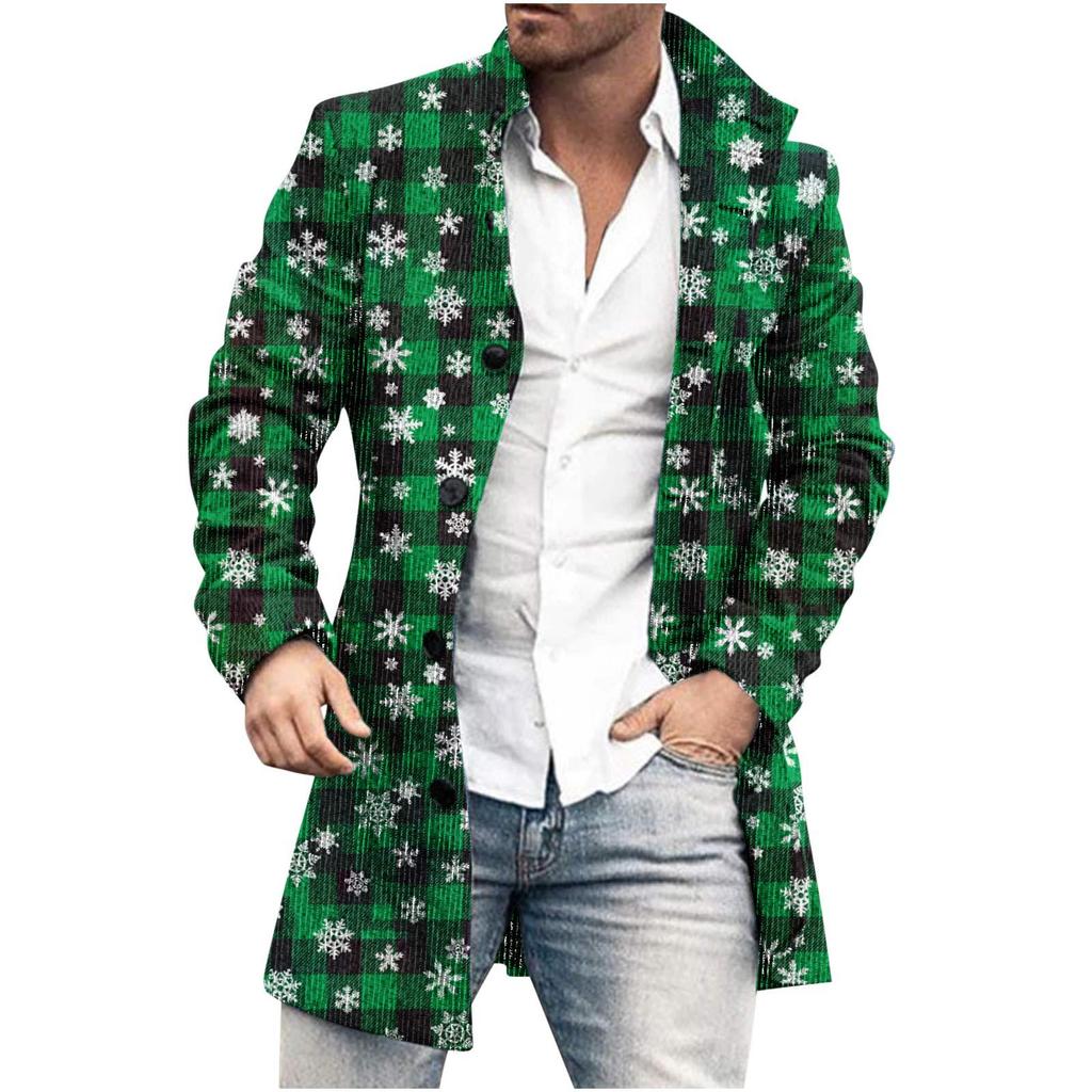 Spring New Men's Pocket Versatile Daily Retro Stand Up Collar Medium Long Woolen Coat Men's Casual Coat Men's Clothing