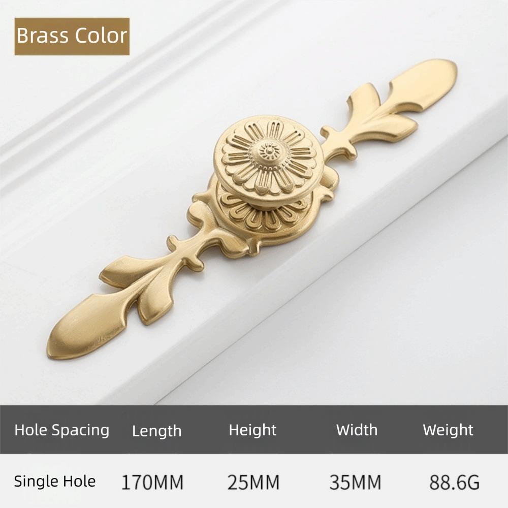Nordic Solid Brass Cabinet Handle Hardware with Matching Screws Drawer Knobs Pull Handles Kitchen